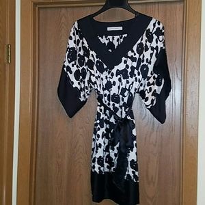 Zara black and white dress